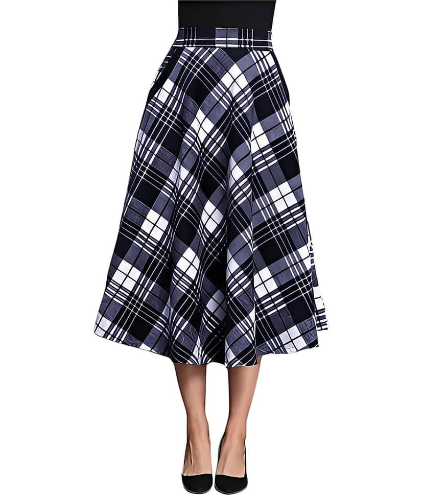 ZELZIS Blue Cotton Women's Flared Skirt ( Pack of 1 ) view 2