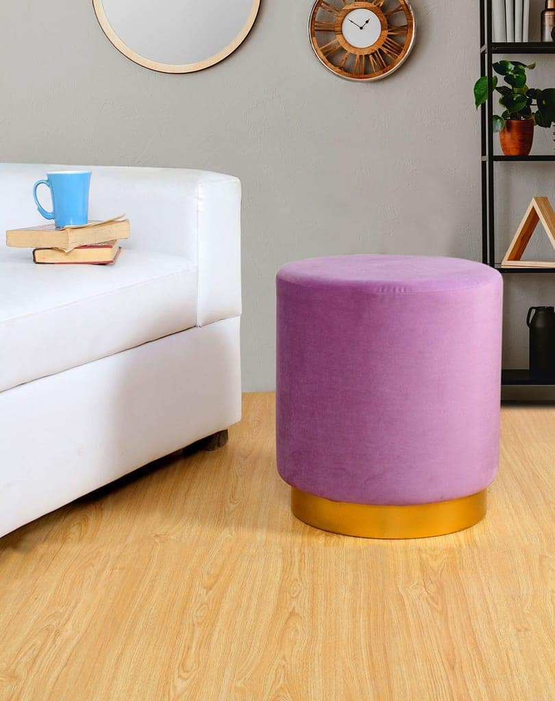 ShadowKart Sitting Stool Ottoman Pouffes for Living Room Sitting Bench Furniture Wooden Footrest Pouf Seat Puffy Foam Small Foot Stool for Office Home Decor, 16x16x18 Inch