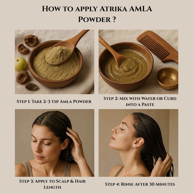 Atrika Pure Amla Powder for Hair Growth, Skin Glow & Immunity | 200g | Natural & Chemical-Free view 5