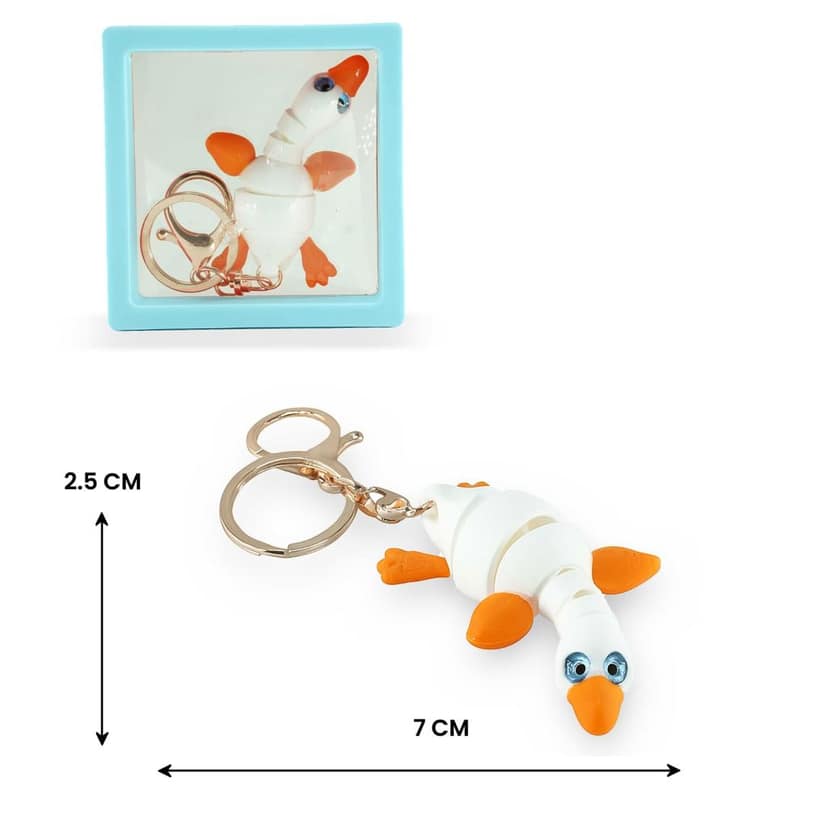 Vinglits Farm Buddies 3D Printed Keychains – Articulated Animal Toys, Pocket-Friendly Keyrings, Stress Relief Desk Toy for Kids & Adults (Hansa – The Goose, Medium) view 3