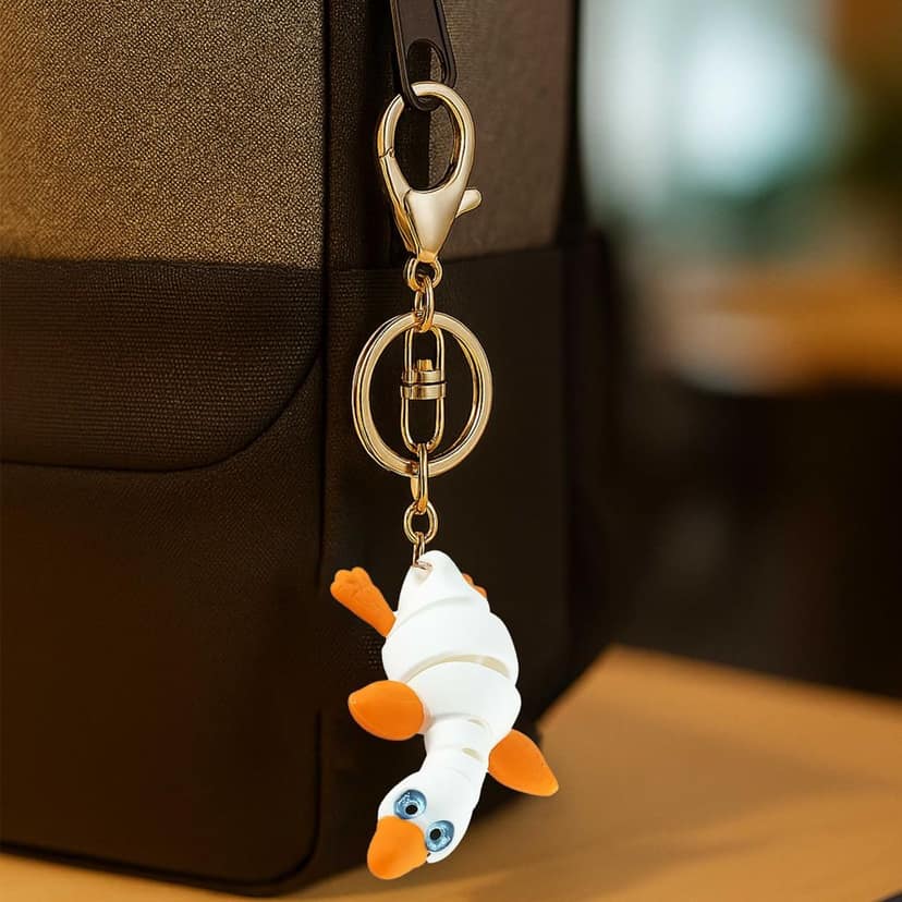 Vinglits Farm Buddies 3D Printed Keychains – Articulated Animal Toys, Pocket-Friendly Keyrings, Stress Relief Desk Toy for Kids & Adults (Hansa – The Goose, Medium) view 4