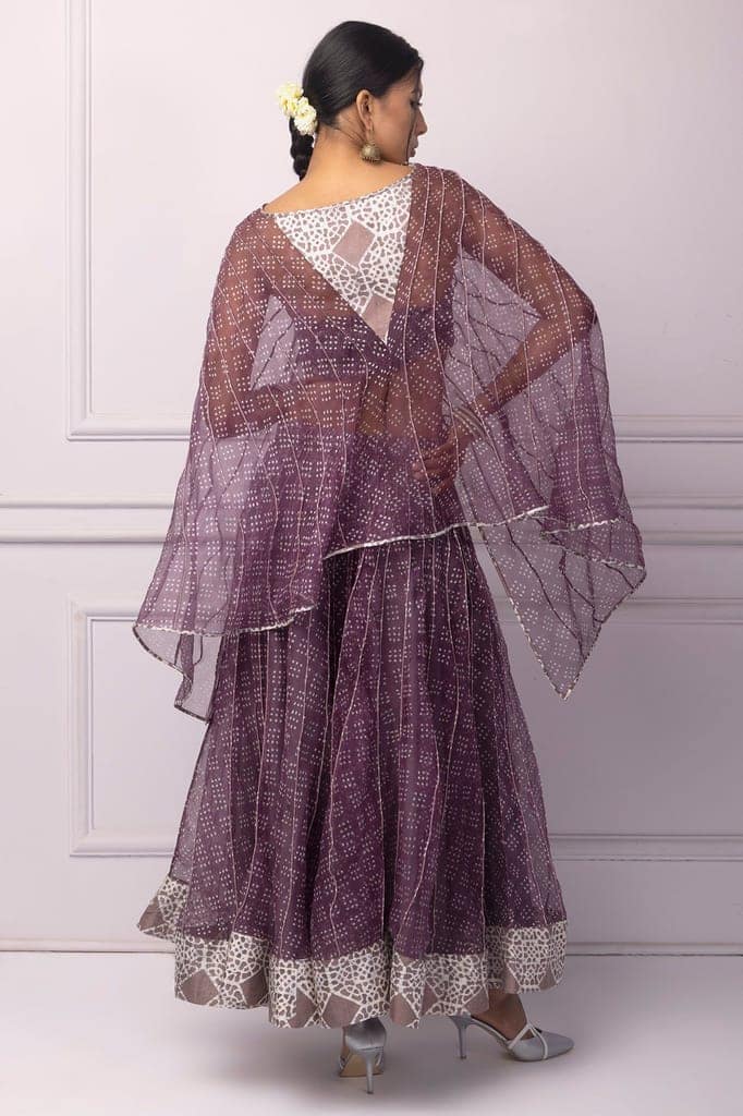 Purple Corded Organza Cape view 3