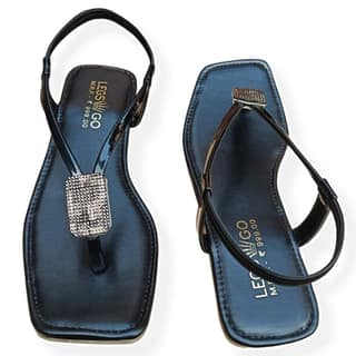 LEGS GO Women's Embellished Flat Sandal