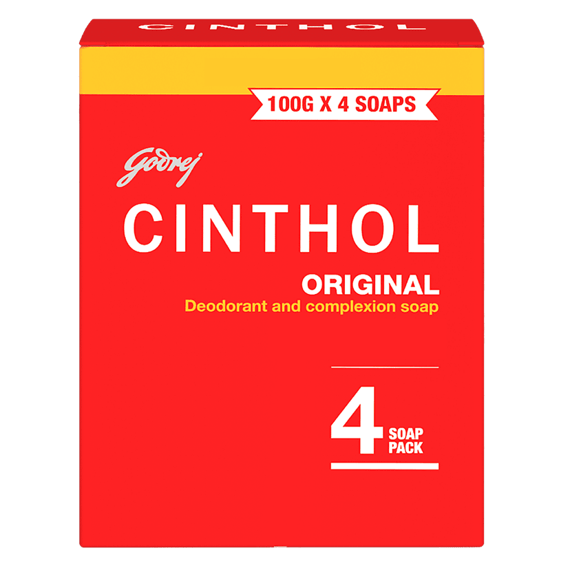 Cinthol Original Deodorant & Complexion Soap, 99.9% Germ Protection, 100 G (Pack Of 4) view 2