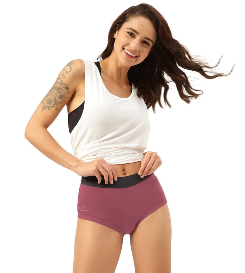 Freecultr Women's Underwear Antibacterial Micromodal Airsoft | Boxer Brief - Non-Itch, No Chafing, Sweat-Proof Comfort Pack of 1-Rossini Red view 7