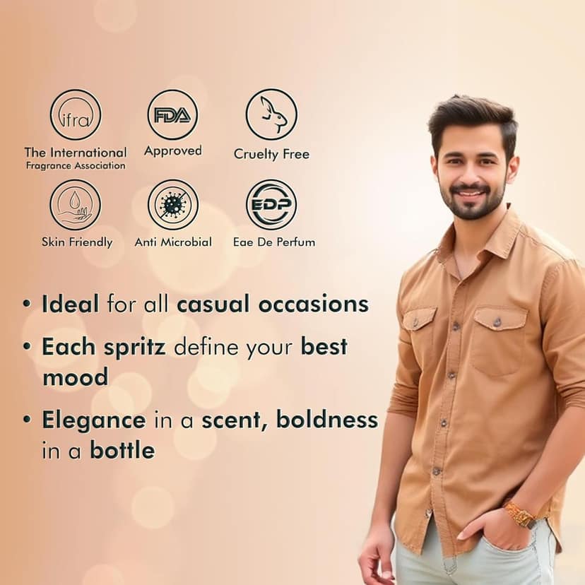 CFS CREATIVE FRAGRANCE SERIES Cargo Khakhi Perfume Spray For Men, 100ml - Patchouli, Jasmine, Sandalwood & Lavender view 5