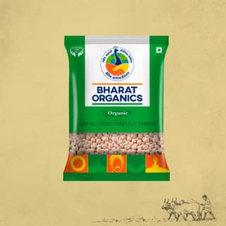Bharat Organics Unpolished Kabuli (Safed) Chana - 500g