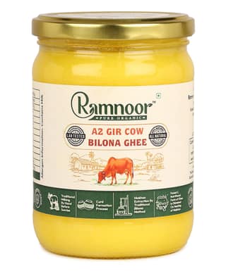 Ramnoor Pure Organic A2 Gir Cow Bilona Ghee | 100% Natural | Lab Tested | 500 ml
