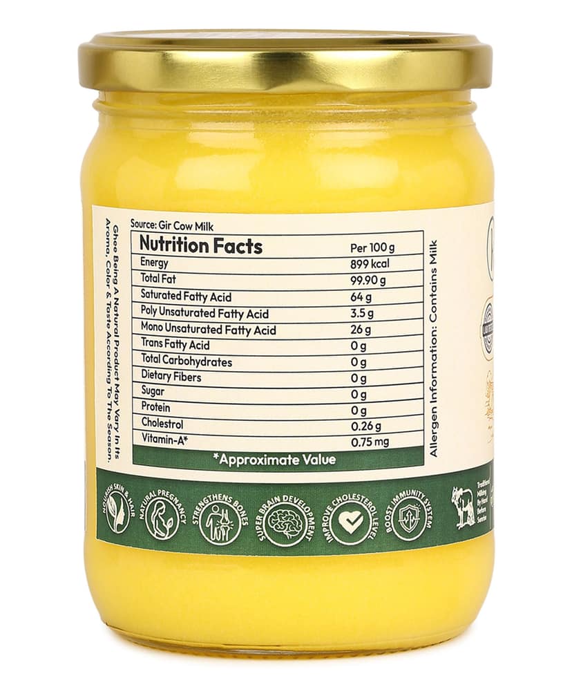 Ramnoor Pure Organic A2 Gir Cow Bilona Ghee | 100% Natural | Lab Tested | 500 ml view 3