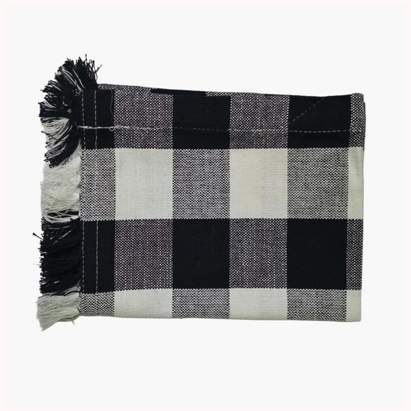 KARTHI7OCT STORE Hand Towel Set of 2 (2 Pieces) – Cotton, Black and White – 16x14 Inches – Mini Towels for Wash Basin, Bathroom, Gym, Travel and Workout – Sweat Wipe Cloth – Face Wash Towel view 5