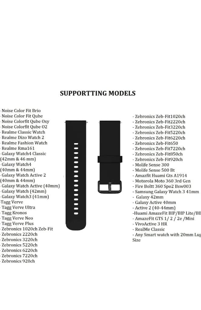 Exelent 20mm Strap Compatible with Amazfit GTS 2 Mini, Amazfit Bip/Bip U/Pro/Lite, Bip S, Amazfit GTS/ 2/2e, Amazfit GTR, Samsung Galaxy Watch 4/ Watch 5(20MM) view 7