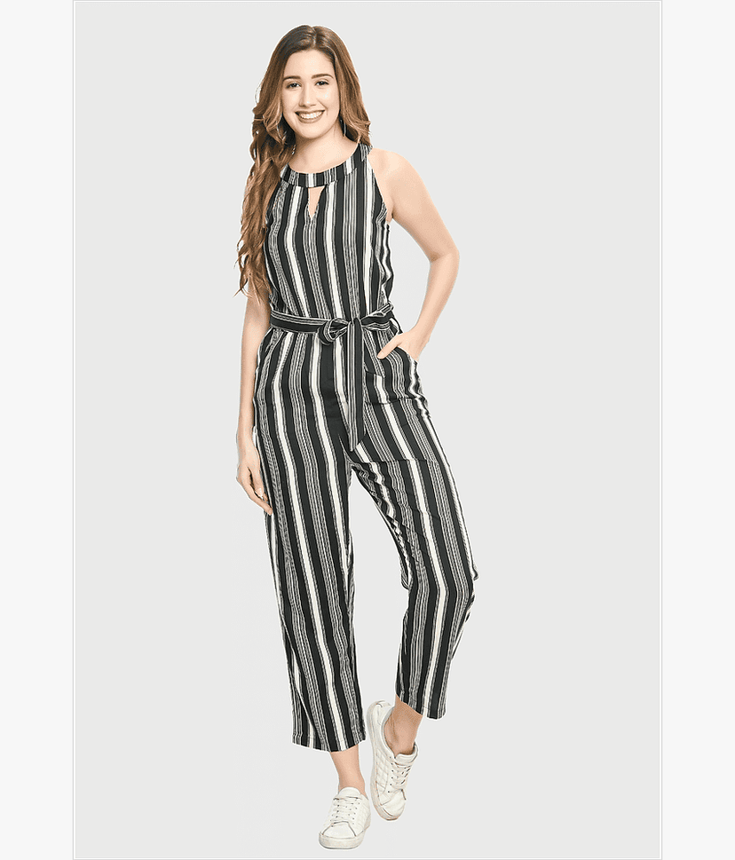PREEGO - White Crepe Regular Fit Women's Jumpsuit ( Pack of 1 )