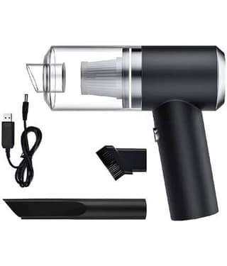 Vacuum Cleaner 120W High-Power Wireless 2 in 1 Vacuum Cleaner Dust Collection/Lighting Car Pet Hair Vacuum Portable USB Rechargeable (Black)