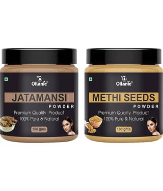 Oilanic 100% Pure Jatamansi Powder & Methi Powder For Skincare Hair Mask 200 g Pack of 2