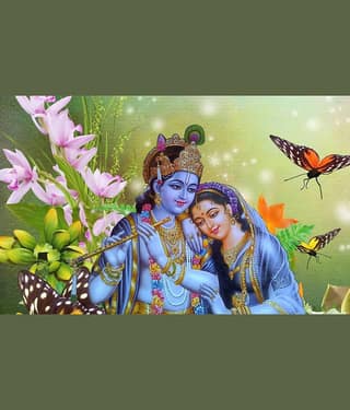 Asmi Collection Radha Krishna Wall Painting Sticker ( 55 x 85 cms )
