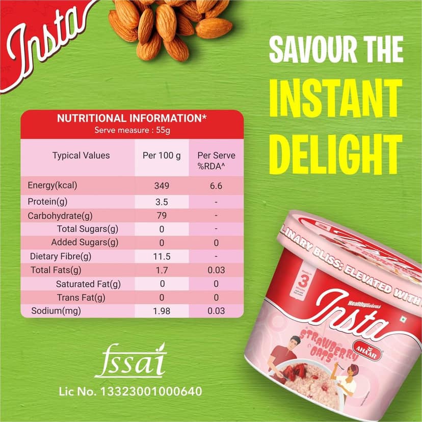 Insta Ahaar Masala Oats - Cup 55g | Ready-to-Eat | Instant Snack view 6