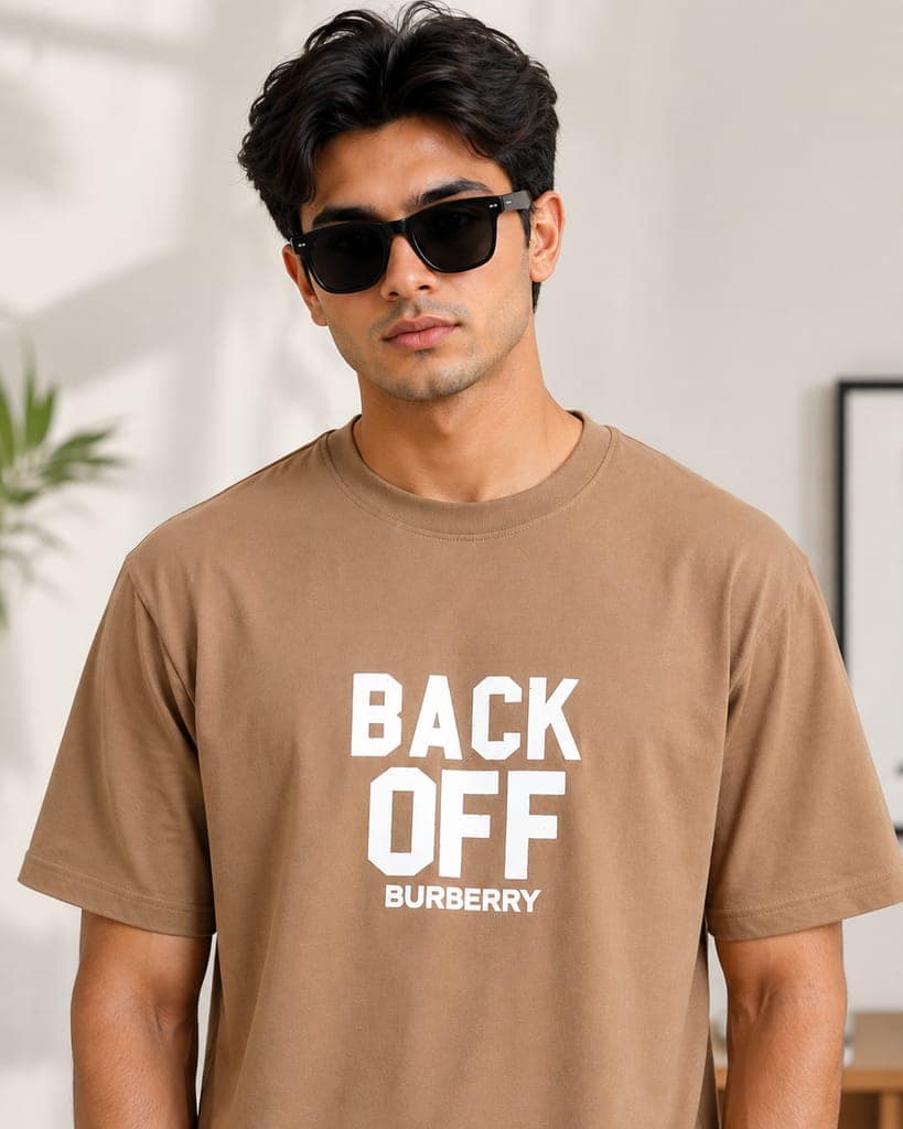 Men's front and back printed cotton halfsleeves round neck tshirt view 5