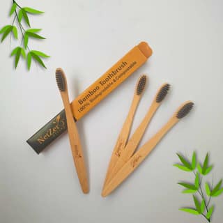 Bamboo Toothbrush – Droplet | Biodegradable & Eco-Friendly (Pack of 4) | Dental Care
