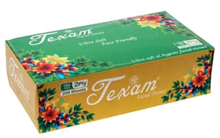 Texam 2 - Ply Facial Tissue Soft Pack – 500 Pulls (Pack of 5) | 100% Virgin Pulp | For Home, Office and Travel