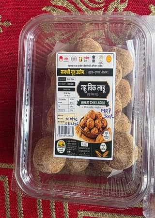 Manashri Gruh Udyog Wheat Chik Ladoo (500g) | Traditional Whole Wheat Sweet | Festive & Daily Snacking