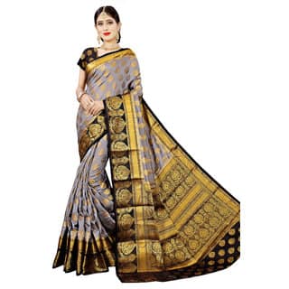 SHIVAM CREATION WOMEN'S BANARASI ART SILK SAREE WITH BLOUSE PIECE