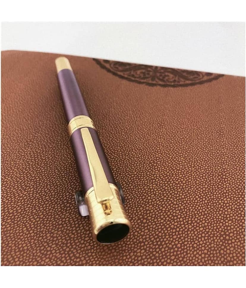 Hayman Dikawen 24 CT Gold Plated Fountain Pen With Box (P-138) view 2