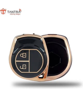 TANTRA TPU Car Key Cover Black & Golden Compatible for Maruti Suzuki Swift, Brezza, Ciaz, Celerio, Wagonar, S-presso, S-Cross,
