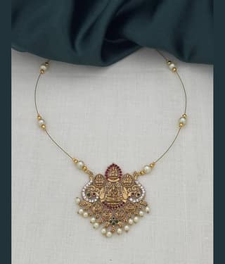 ROFARWORD Gold Brass Necklace Set ( Pack of 1 )