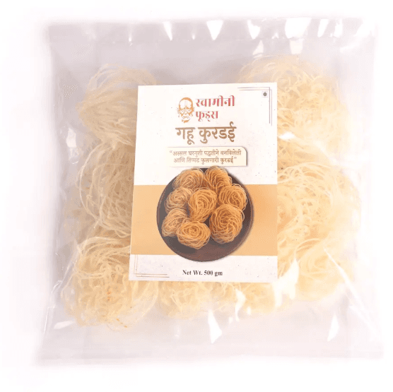 Traditional Kurdai 500 g, Authentic Maharashtrian Rice-Based Crispy Papad Snack for Meals and Festive Occasions view 4