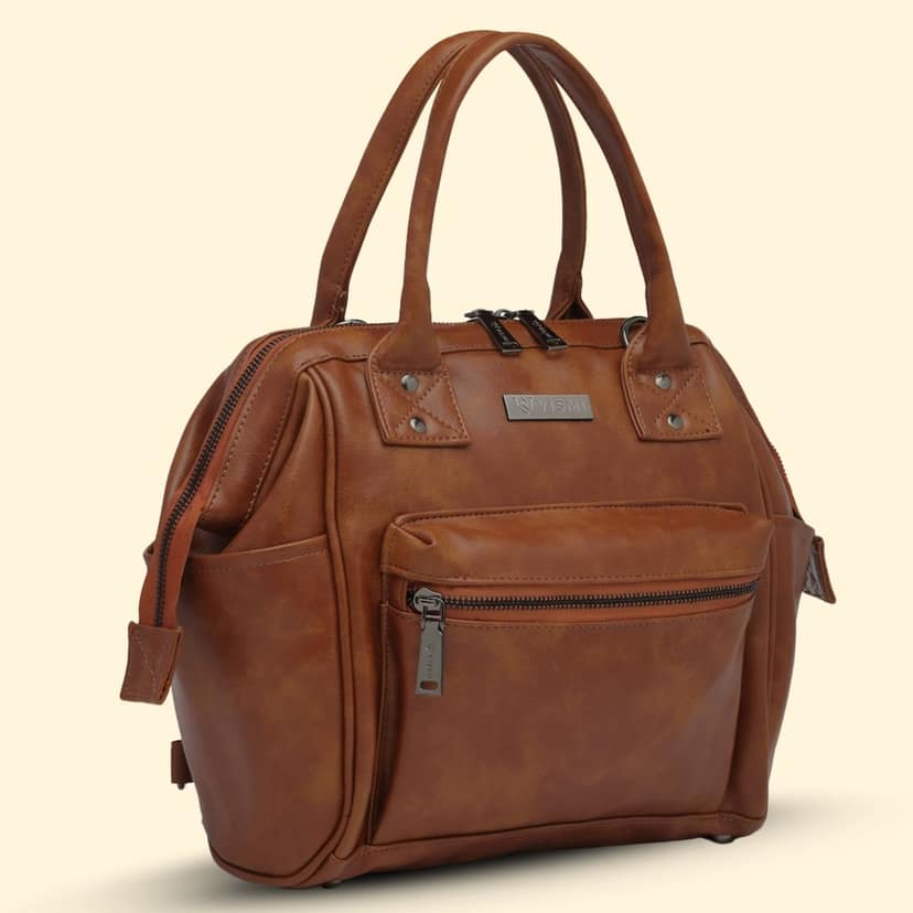 Women Handbag Pu Leather Crossbody Sling Bag Stylish Office Bag Lightweight Water Resistant Satchel Shoulder Bag With Detachable Strap view 2