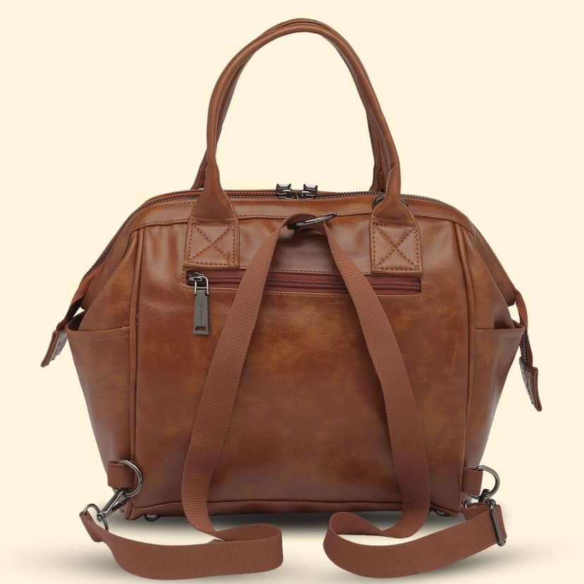 Women Handbag Pu Leather Crossbody Sling Bag Stylish Office Bag Lightweight Water Resistant Satchel Shoulder Bag With Detachable Strap view 3