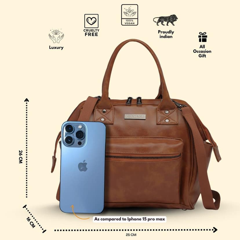 Women Handbag Pu Leather Crossbody Sling Bag Stylish Office Bag Lightweight Water Resistant Satchel Shoulder Bag With Detachable Strap view 4