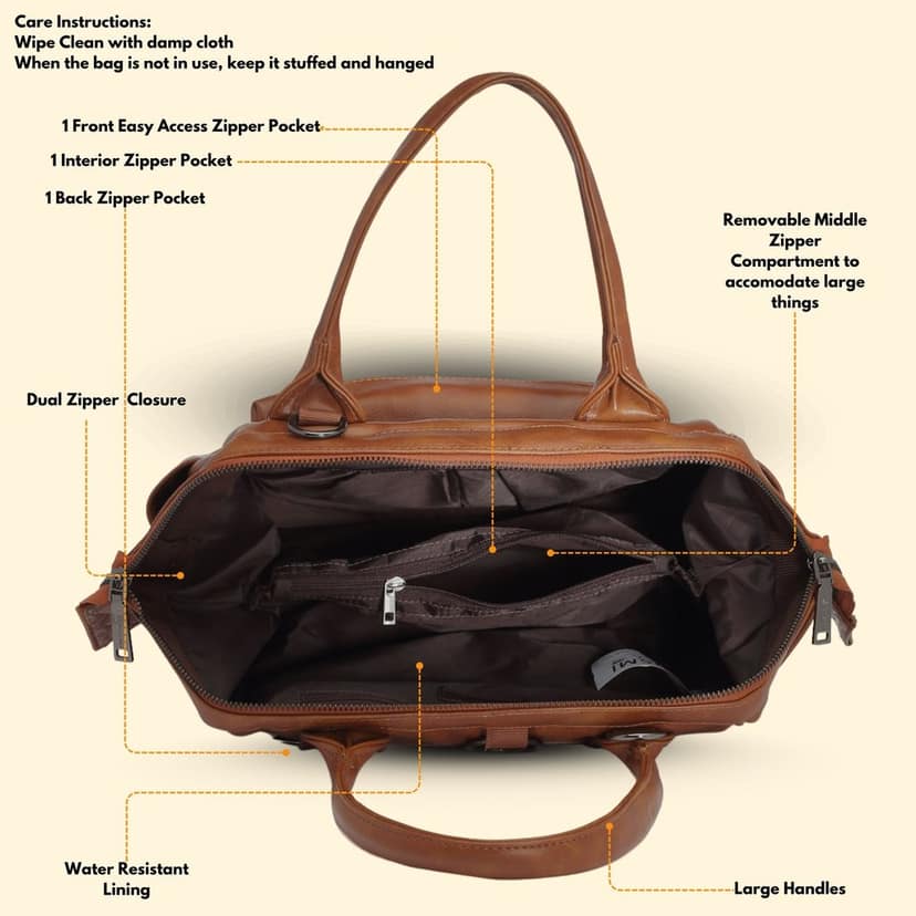 Women Handbag Pu Leather Crossbody Sling Bag Stylish Office Bag Lightweight Water Resistant Satchel Shoulder Bag With Detachable Strap view 6