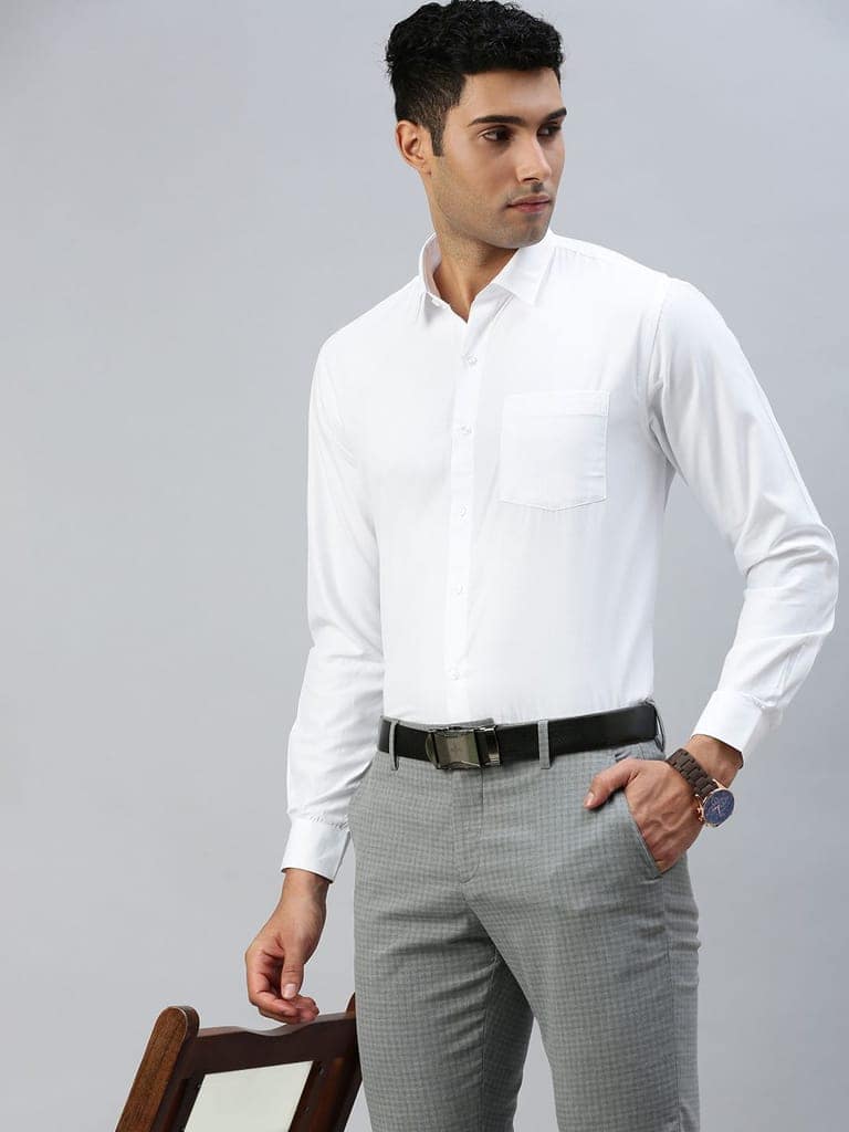 Mens Cotton White Full Sleeves Shirt Wewin New