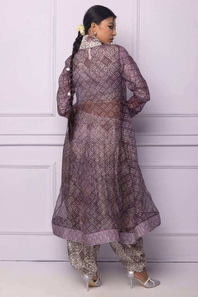 Purple Printed Angrakha view 4