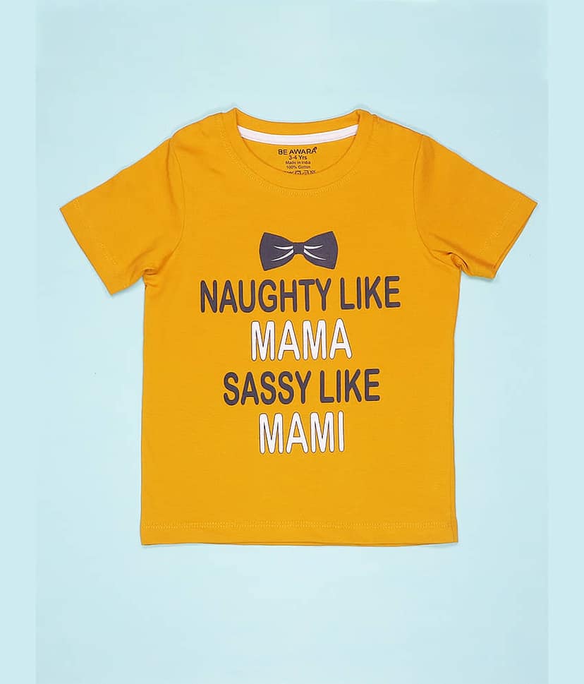 Be Awara Pack of 3 Boys Cotton T-Shirt ( Yellow )
