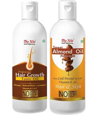 The Nile Hair Tonic 150 ML + Almond Oil 200 ML Hair Growth Oil 350 mL Pack of 2