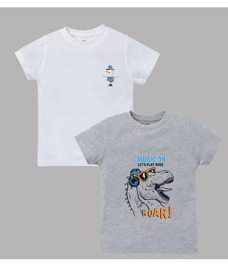 ETCHED DESIGN Pack of 1 Boys Cotton T-Shirt ( Multicolor )