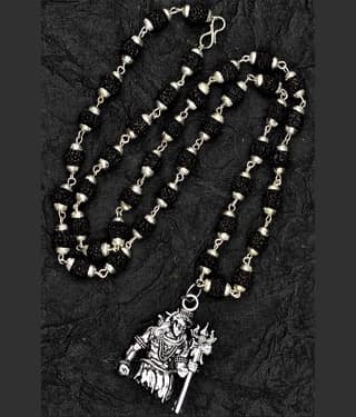 Charms Silver Men's Religious Pendant With Chain ( Pack of 1 )