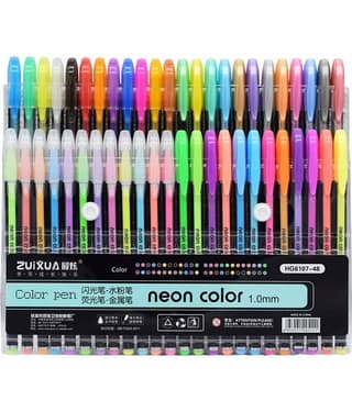 ART 48 Pc Gel Pens Set Color Gel Pens ,Glitter, Metallic , Neon Pens Set suoerfine Nib Sketch Pens (Set of 1, Multicolor)