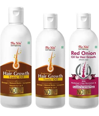 The Nile Hair Tonic 150 ML + Hair Tonic 100 ML + Red Onion 100 Ml 350 mL Pack of 3