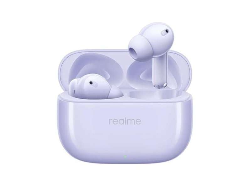 Realme Buds T310 with 12.4mm Driver, 46dB ANC, Spatial Audio and upto 40 hours Playback Bluetooth True Wireless - Monet Purple