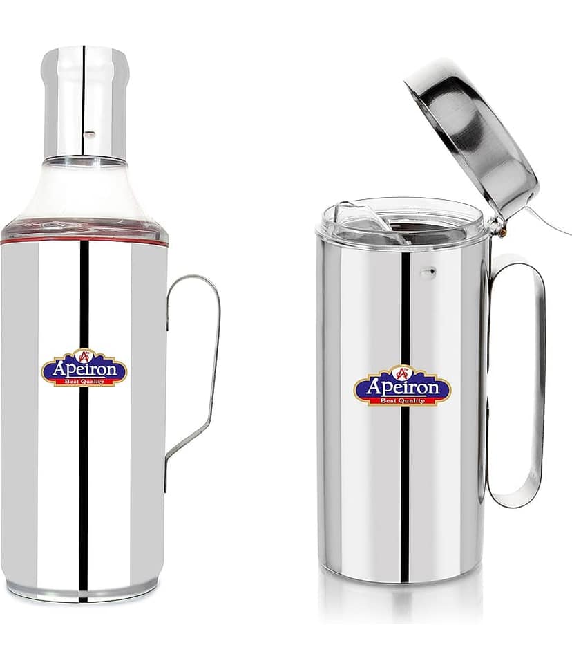 APEIRON Steel Oil Container/Dispenser Set of 2 1000 mL