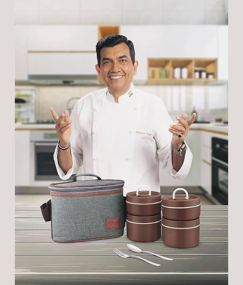 Sanjeev Kapoor Luscious Tifin Set 4 Container Stainless Steel Lunch Box 4 - Container ( Pack of 6 ) view 2