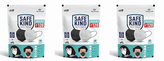 Safekind Mankind N95 Face Masks with 5 Layer Protection (2 Black + 1 White) Pack of 12