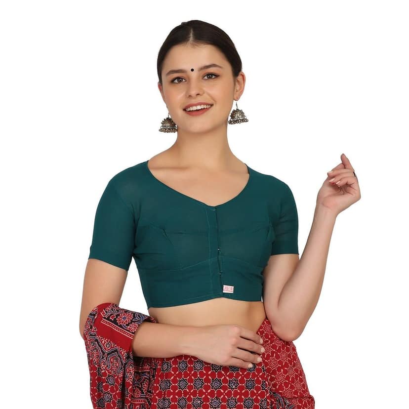 JISB High Neck Blouse Mayil Green view 3