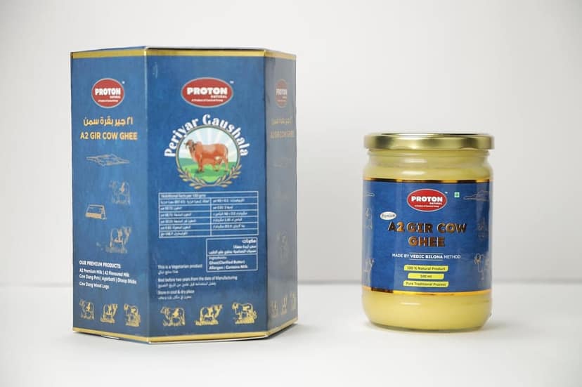 PROTON NATURAL A2 GIR COW GHEE 500ML | Pure A2 Gir Cow Ghee | Gir Cow Ghee 500 gram in Fresh | Neem Wood Bilona Method Ghee | No Added Preservatives | Grass-Fed Desi A2 Gir Cow Ghee |Lab Certified Pack of 2 view 4
