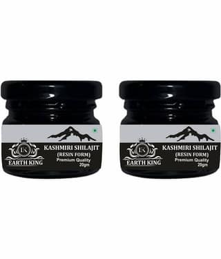 EARTH KING Kashmiri Shilajit Resin | Raw Shilajit (Semi Liquid) - 40Gm (Pack of 2)