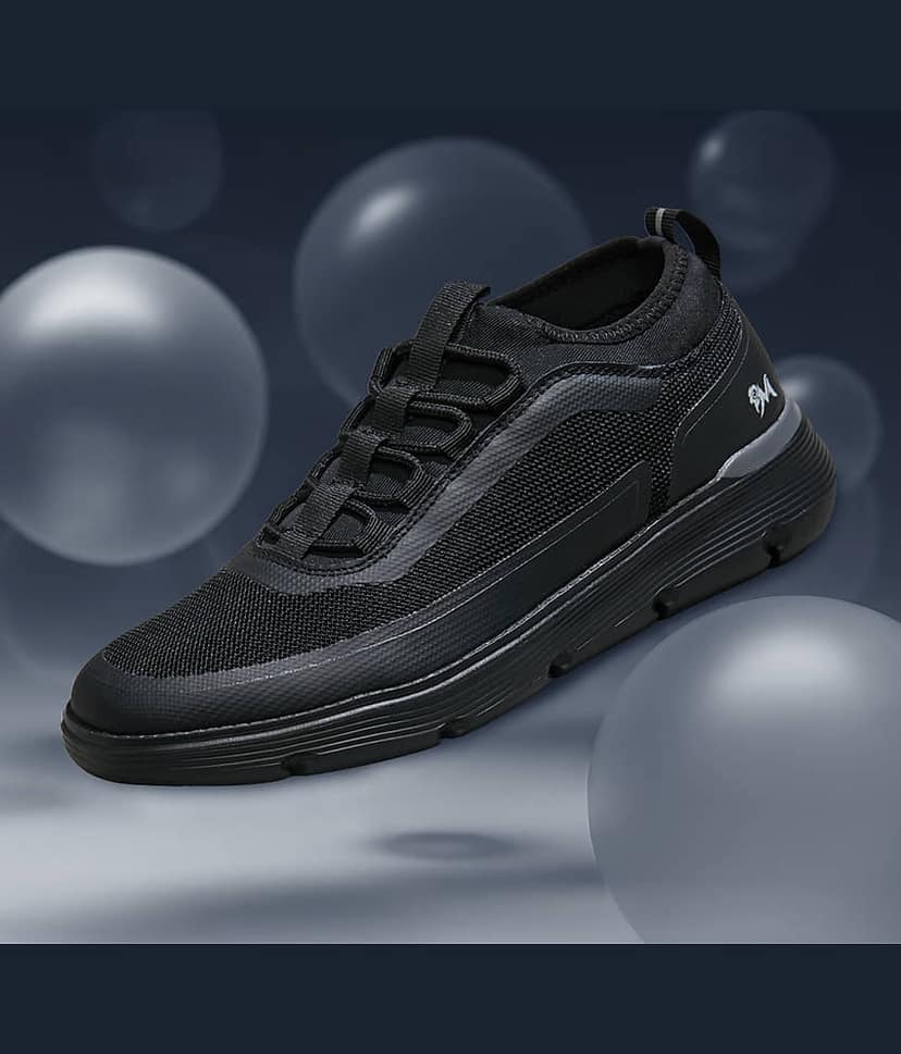 Neemans Black Men's Sports Running Shoes