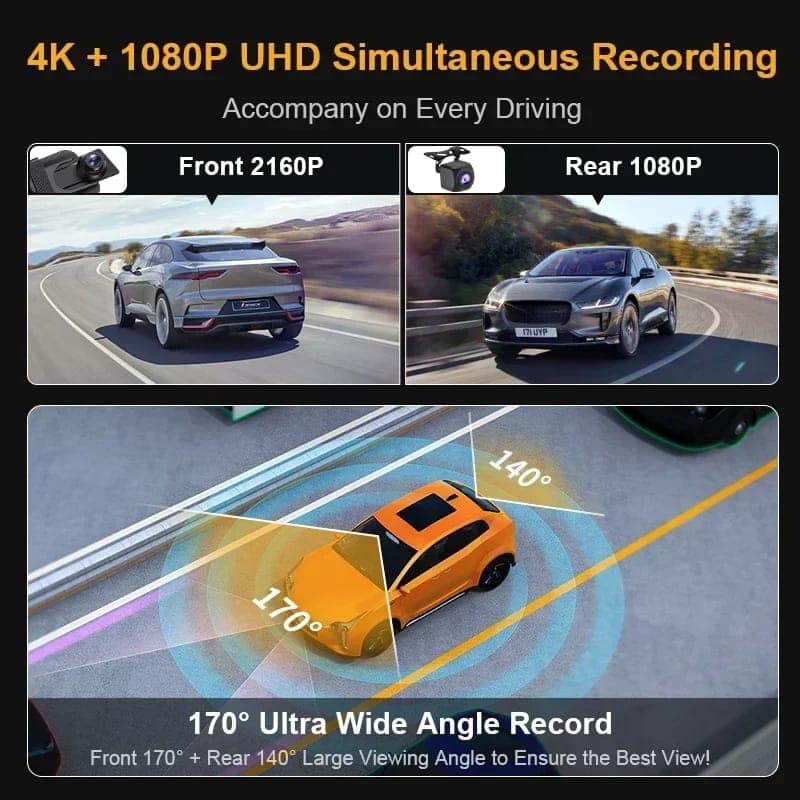 AUSHA 4K UHD Mirror Dash Cam | 10″ Touch Screen, Sony STARVIS Night Vision, GPS & Parking Monitor view 10